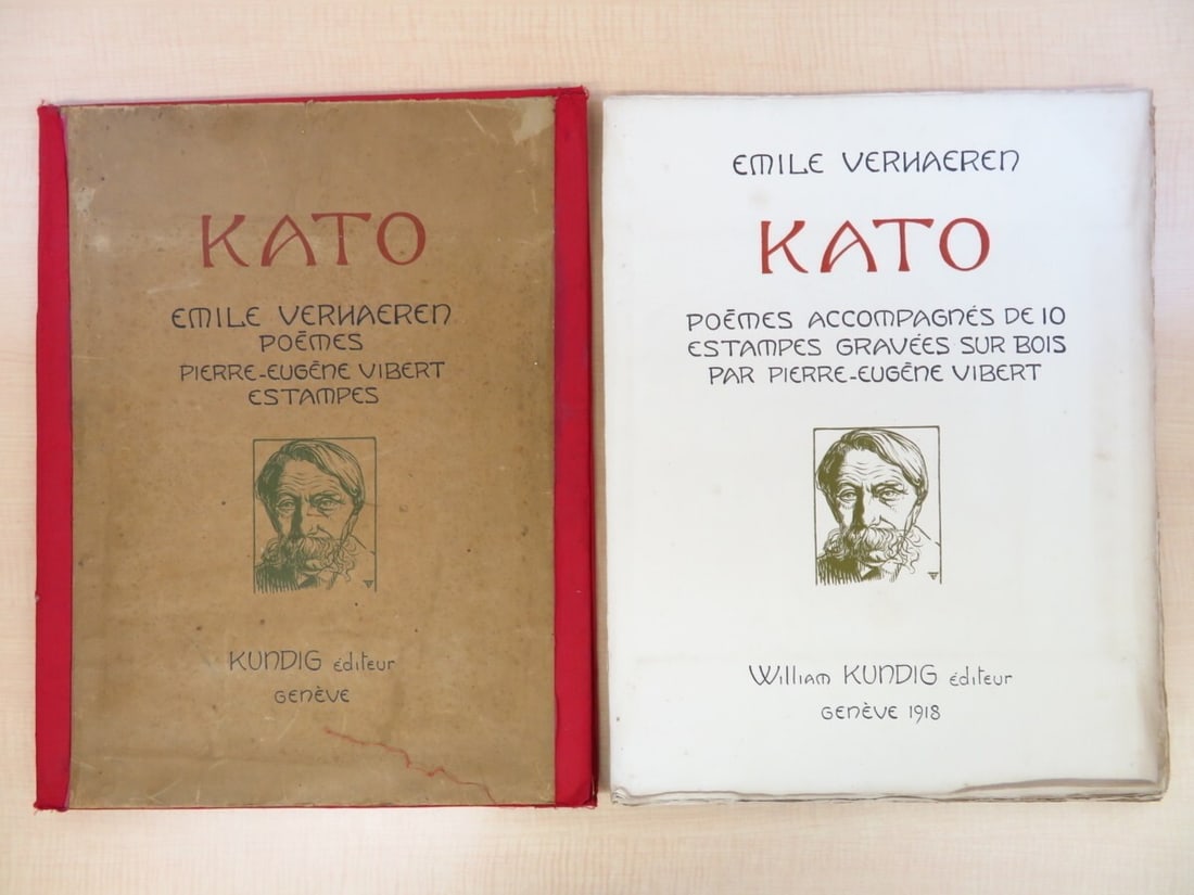 Rare Emile Verhaeren Kato 1918 1st Edition Limited 145/ 150 Woodcuts by Vibert (1 of 10)