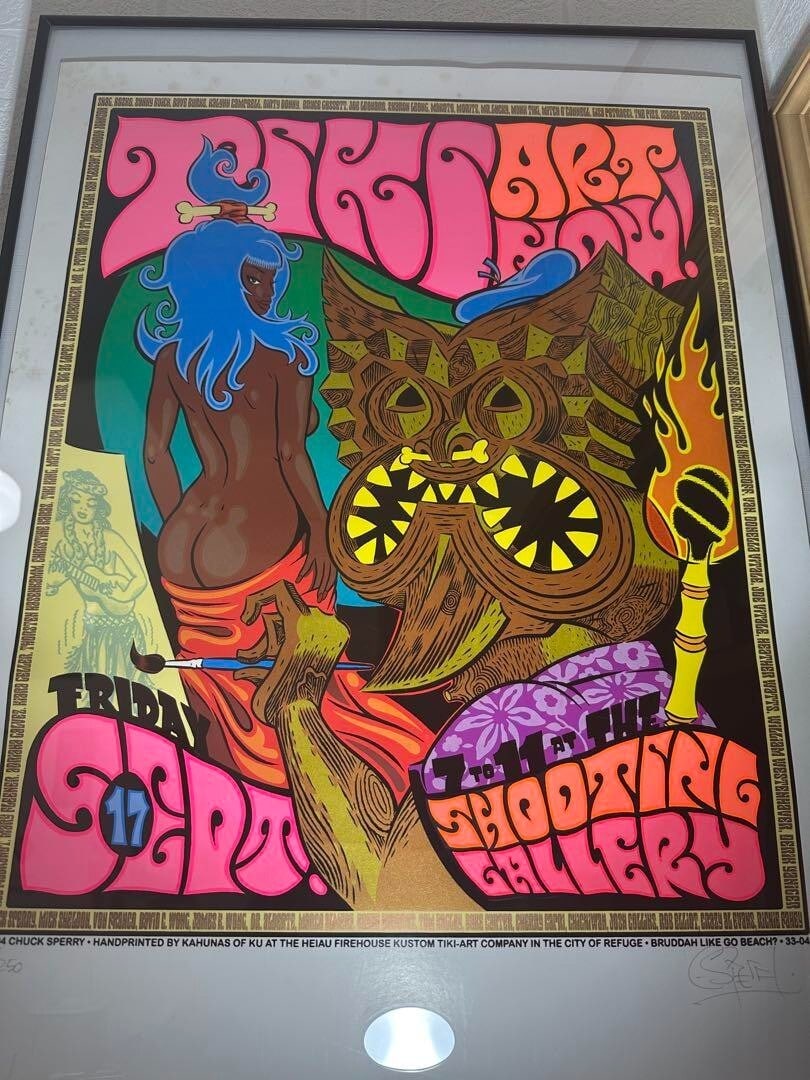 250 Chuck Sperry tiki silkscreen blacklight poster autographed edition 2/ (1 of 6)