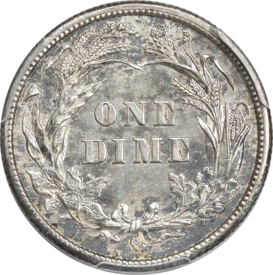 PCGS 1897-S Barber Silver Dime MS65 - 3