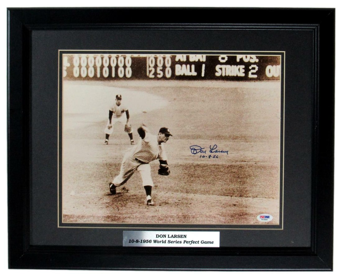 F61665 Don Larsen New York Yankees Signed Framed 11x14 Photo PSA/ DNA (1 of 4)