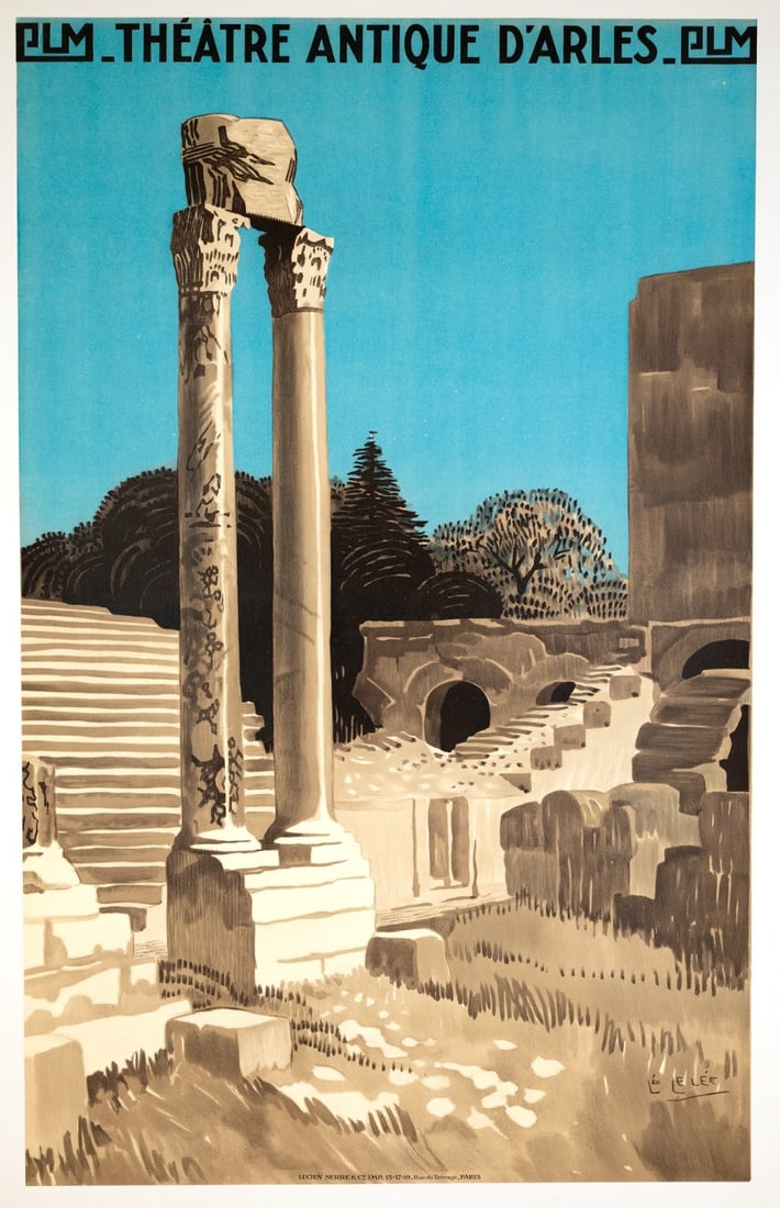 Travel Antique Thtre Darles Poster Lon Lelle Plm C.1930 French (1 of 3)