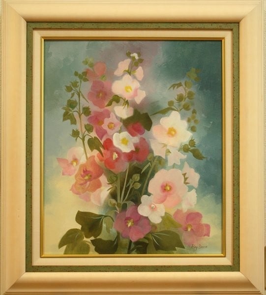 Signed Marie-France Rey-Dosse Oil Painting "Roses trmires ples" 10F Flowers (1 of 10)