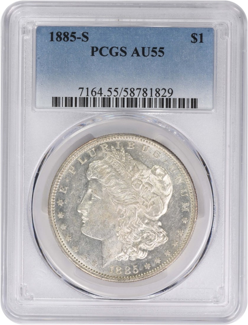 PCGS 1885-S Morgan Silver Dollar AU55 (1 of 1)