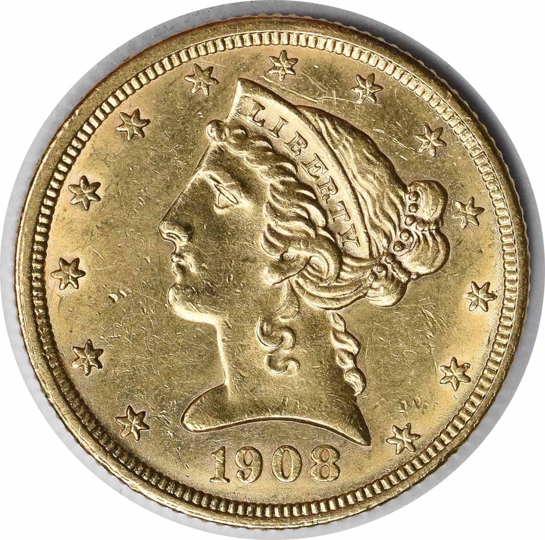 Uncertified 1908 $5 Gold Liberty Head BU (1 of 2)