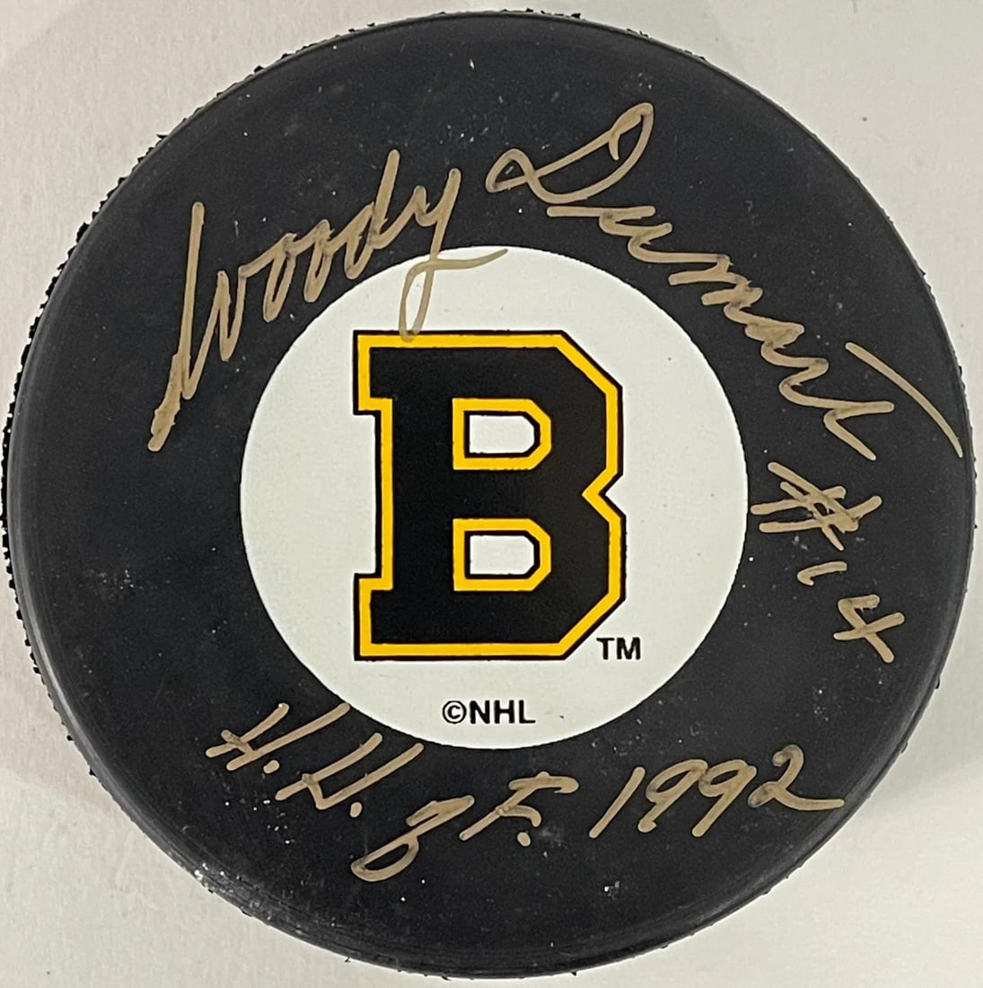 Puck Woody Dumart Autographed Boston Bruins Official (1 of 2)