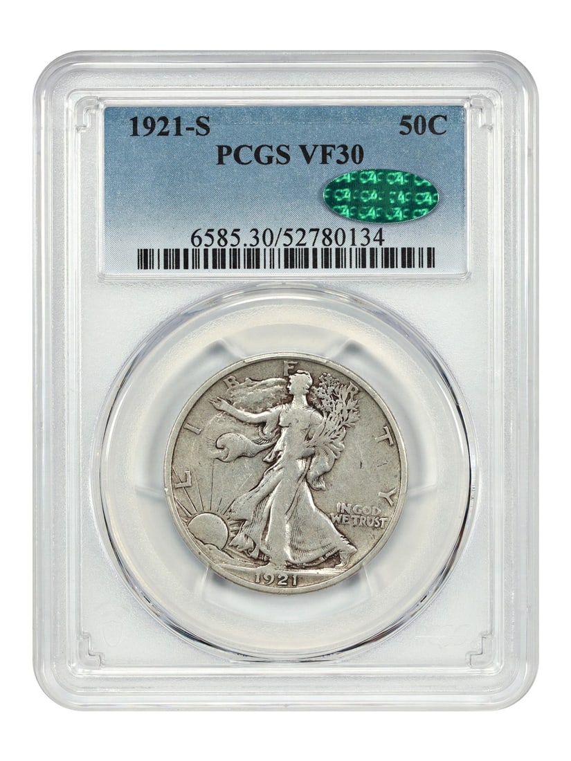 Key Date - 1921-S 50C PCGS/ CAC VF30 - Walking Liberty Half Dollar: Key Date - 1921-S 50C PCGS/ CAC VF30 - Walking Liberty Half Dollar This listing features Key Date - 1921-S 50C PCGS/ CAC VF30 - Walking Liberty Half Dollar. Item specifics are provided below. Item