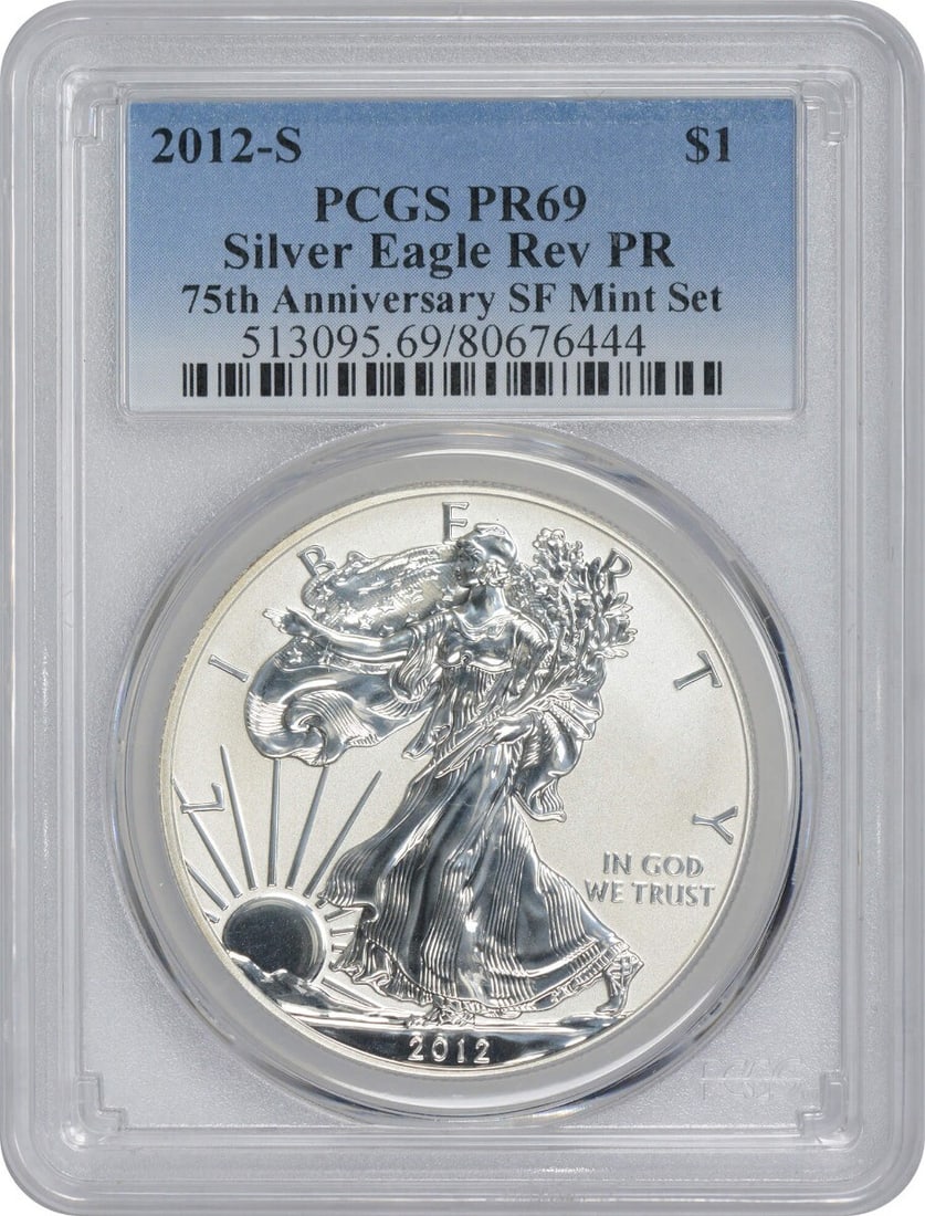 PCGS 2012-S American Silver Eagle Dollar 75th Ann. SF Mint Set Reverse PR69 (1 of 1)