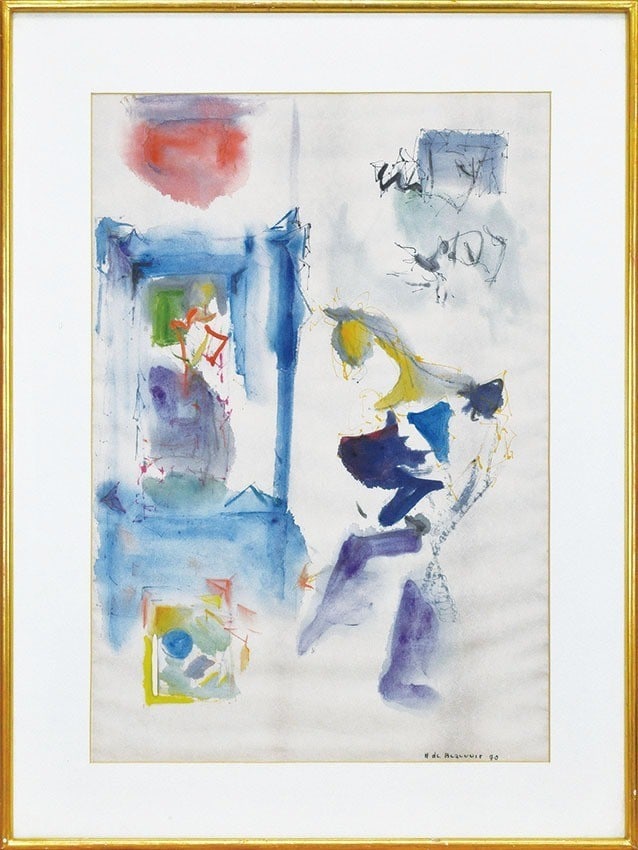Signed Hlne de Beauvoir By the Window 1970 Original Watercolor on Paper (1 of 8)