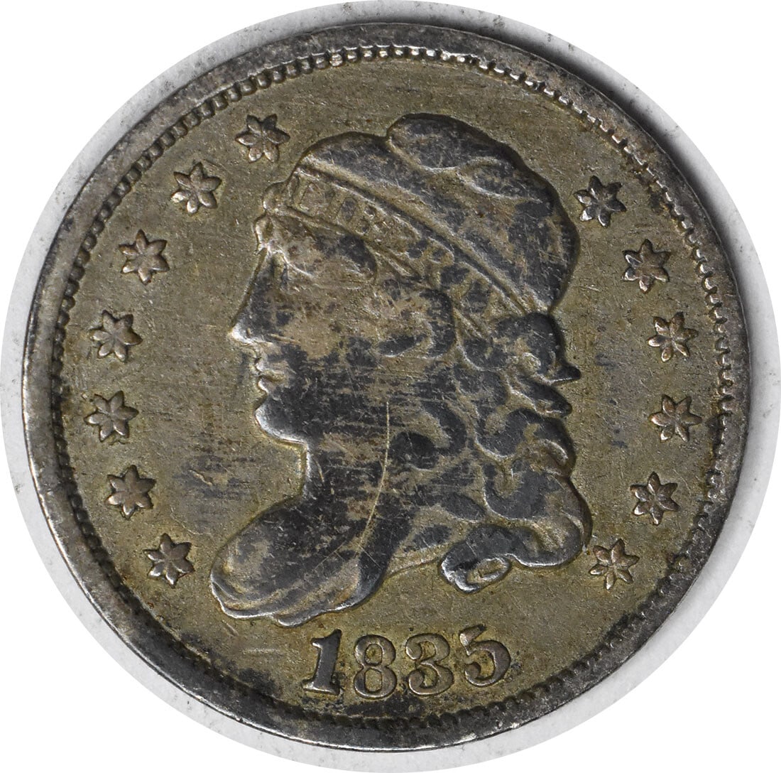 Uncertified 1835 Bust Silver Half Dime VF (1 of 2)