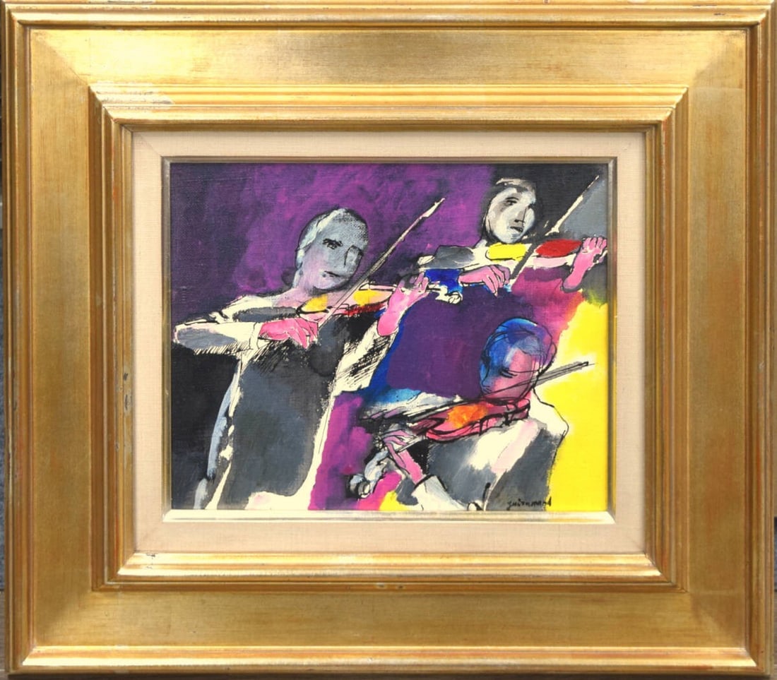 3F Paul Guiramand (France) Oil Painting Orchestra Violinists Signed Framed (1 of 9)