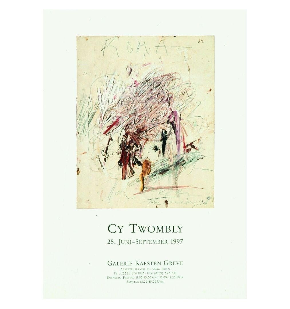 Kln 1997 exhibition poster - Cy Twombly Galerie Karsten Greve: Kln 1997 exhibition poster - Cy Twombly Galerie Karsten Greve This listing features Kln 1997 exhibition poster - Cy Twombly Galerie Karsten Greve. Item specifics are provided below. Item Specifics: Ar