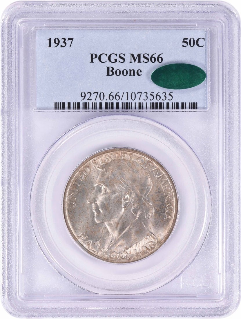(CAC) 1937 Boone Commemorative Half MS66 PCGS: (CAC) 1937 Boone Commemorative Half MS66 PCGS This listing features (CAC) 1937 Boone Commemorative Half MS66 PCGS. Item specifics are provided below. Item Specifics: Country Of Origin: United States