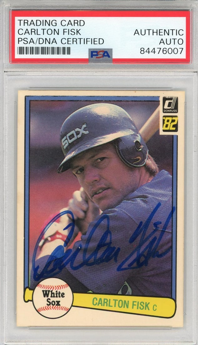 (PSA) Carlton Fisk Autographed 1982 Donruss Card (1 of 2)