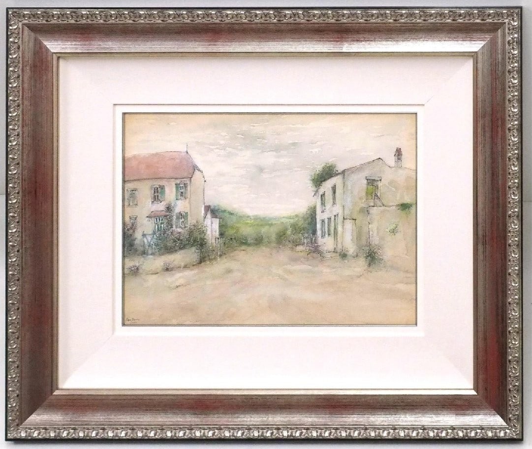 Signed - Bernard Gantner Chemin du Village 2002 Original Watercolor on Paper (1 of 6)
