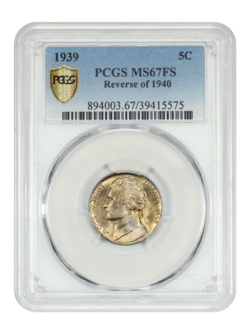 Jefferson Nickel - 1939 5C PCGS MS67FS (Reverse of 1940) (1 of 4)