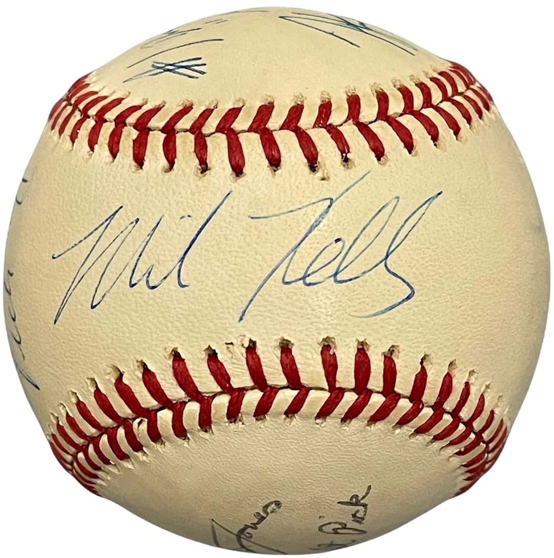 (JSA) Chipper Jones Tyler Houston Mike Kelly Autographed Official Baseball (1 of 5)