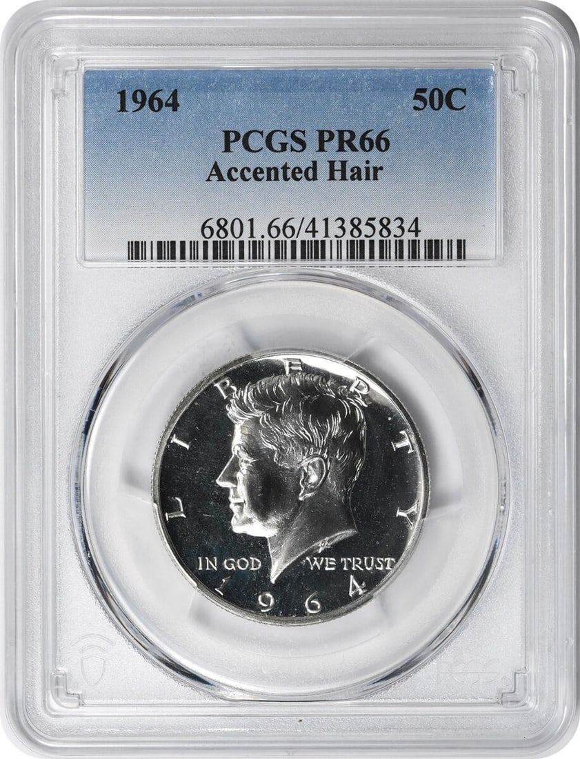PCGS 1964 Kennedy Half Dollar Accented Hair PR66 (1 of 1)