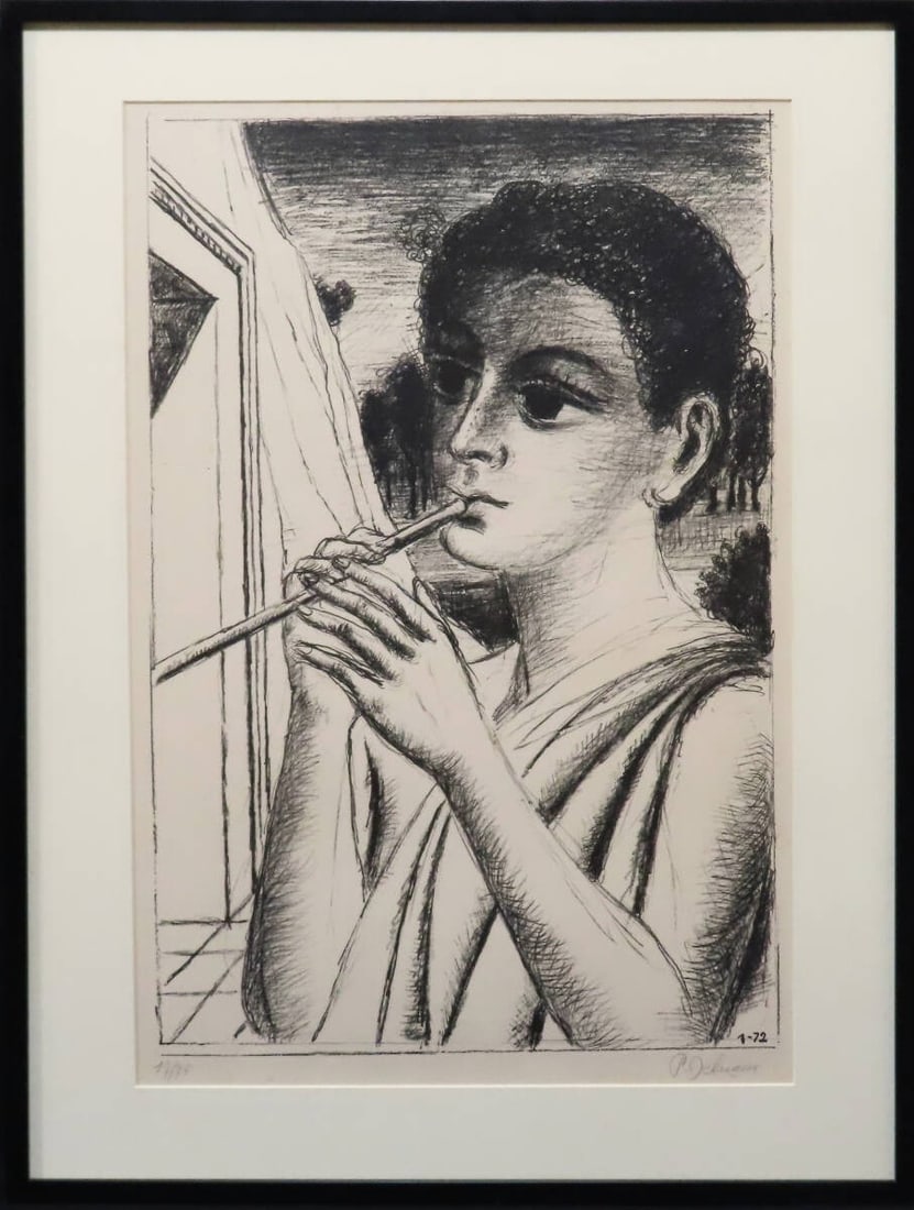 Framed and Signed - Paul Delvaux "Boy with a Flute" Lithograph Edition: Framed and Signed - Paul Delvaux "Boy with a Flute" Lithograph Edition This listing features Framed and Signed - Paul Delvaux "Boy with a Flute" Lithograph Edition. Item specifics are provided below.