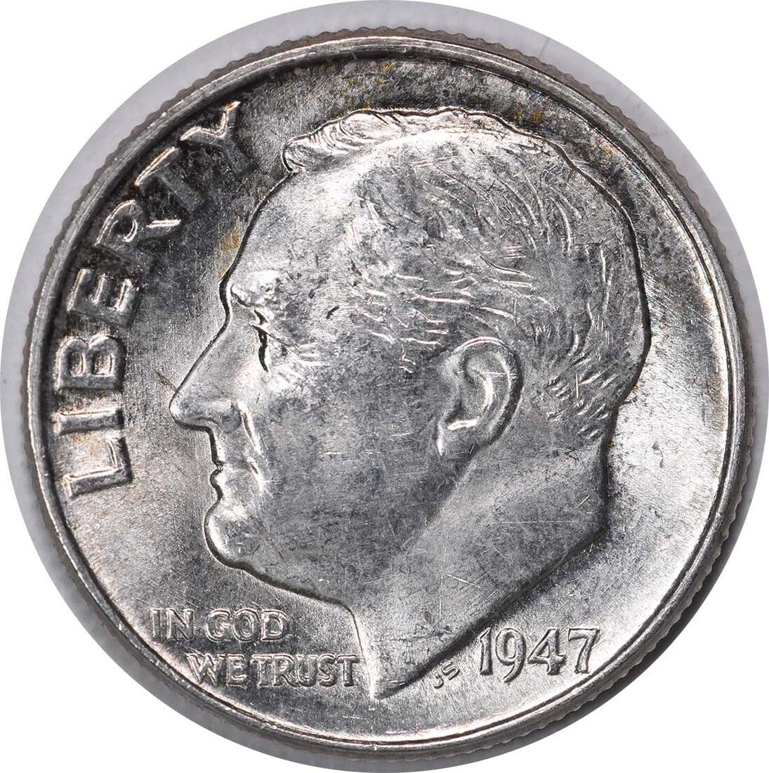 Uncertified 1947-D Roosevelt Dime DDR 2-R-II+V Choice BU (1 of 2)