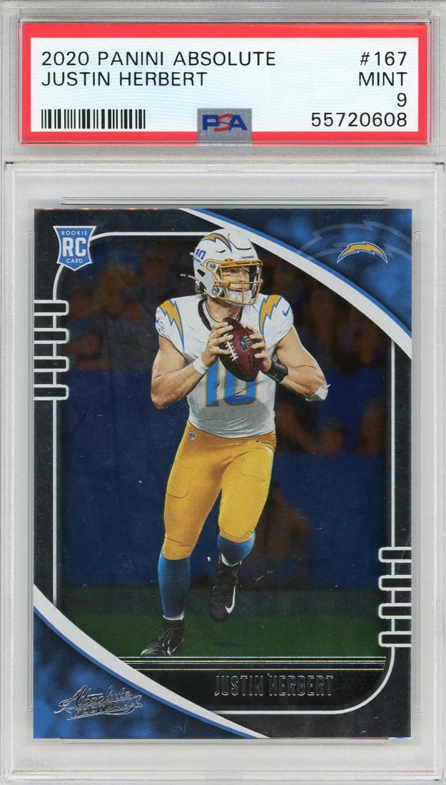 (PSA) Justin Herbert 2020 Panini Absolute Rookie Card #167 (1 of 2)