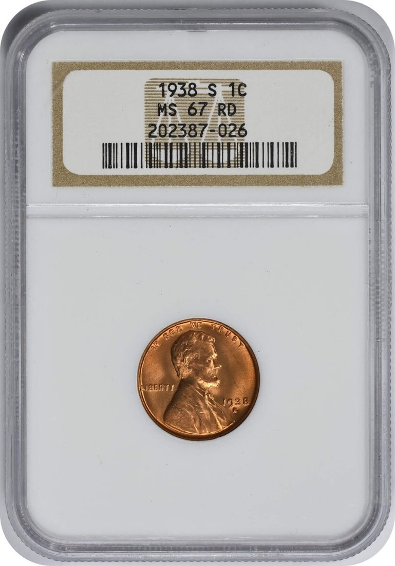 NGC 1938-S Lincoln Cent MS67RD (1 of 1)