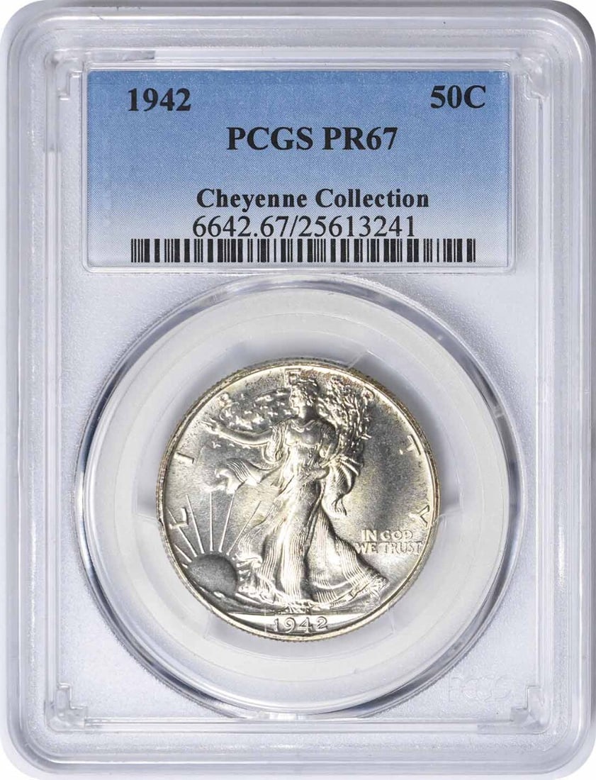 PCGS 1942 Walking Liberty Silver Half Dollar PR67: PCGS 1942 Walking Liberty Silver Half Dollar PR67 This listing features PCGS 1942 Walking Liberty Silver Half Dollar PR67. Item specifics are provided below. Item Specifics: Country Of Origin: United