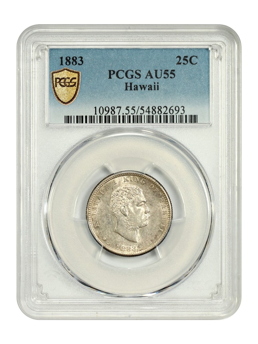 Popular Hawaiian Quarter - 1883 25C Hawaii PCGS AU55 - Hawaii: Popular Hawaiian Quarter - 1883 25C Hawaii PCGS AU55 - Hawaii This listing features Popular Hawaiian Quarter - 1883 25C Hawaii PCGS AU55 - Hawaii. Item specifics are provided below. Item Specifics: Ce
