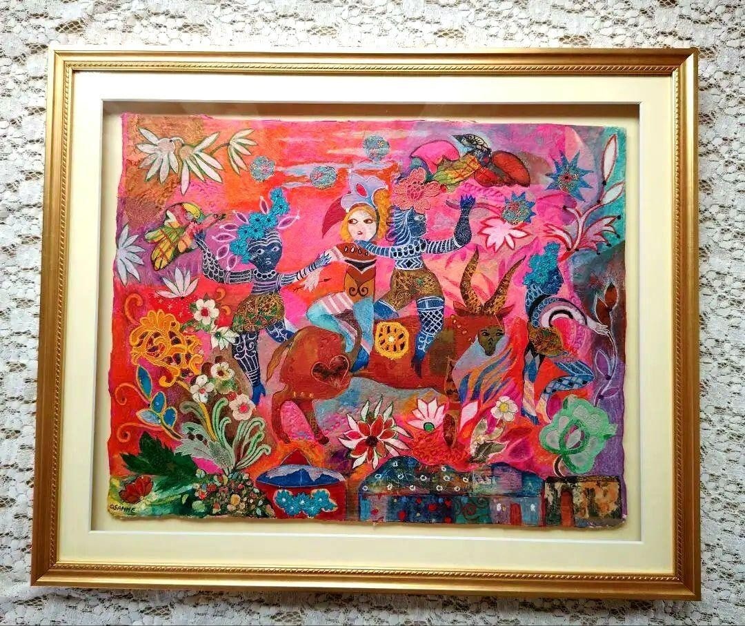 Framed Osanne (French) Original Painting Mixed Media Collage on Paper Signed: Framed Osanne (French) Original Painting Mixed Media Collage on Paper Signed This listing features Framed Osanne (French) Original Painting Mixed Media Collage on Paper Signed. Item specifics are prov
