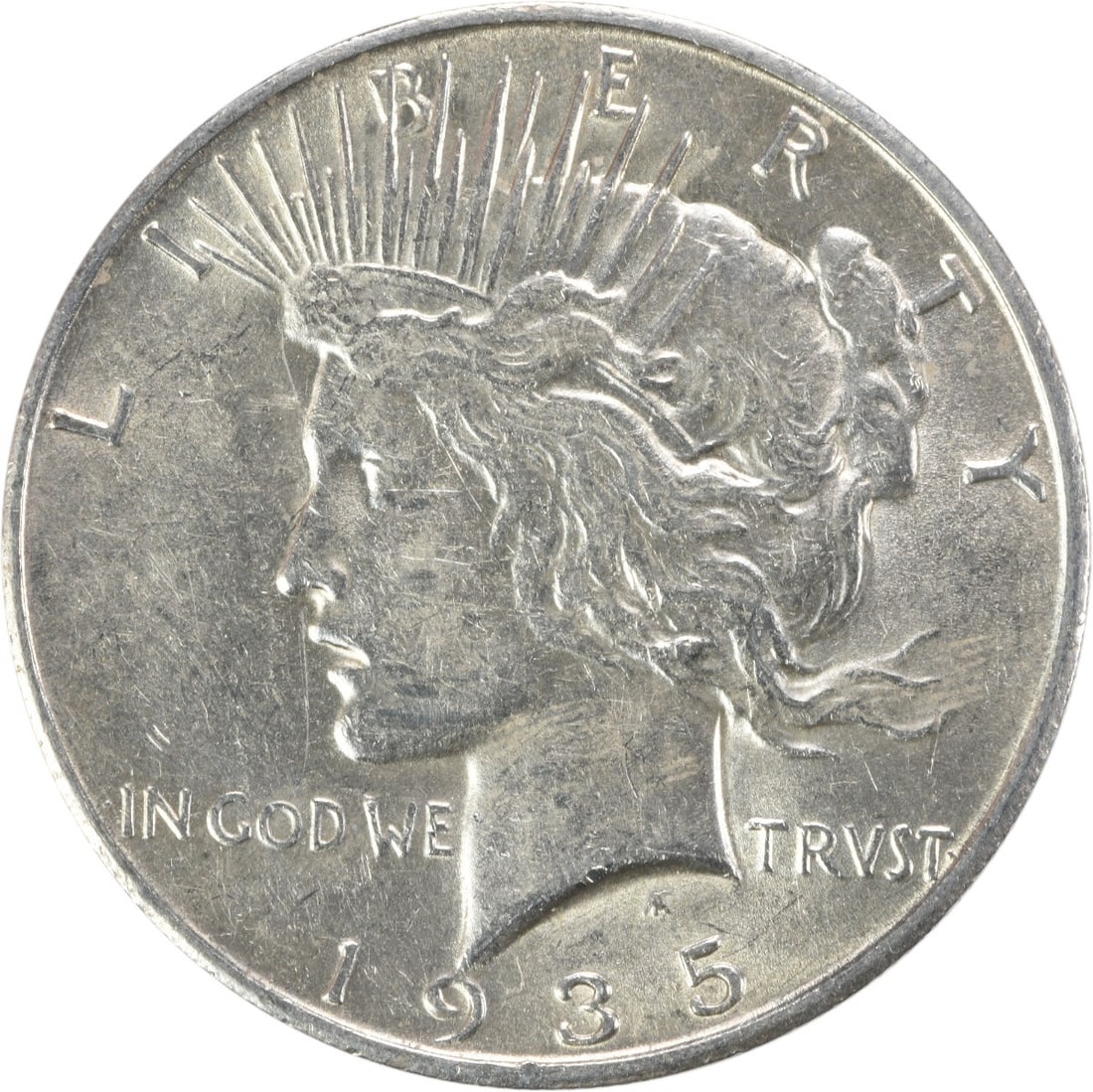 Uncertified 1935-S Peace Silver Dollar AU (1 of 2)