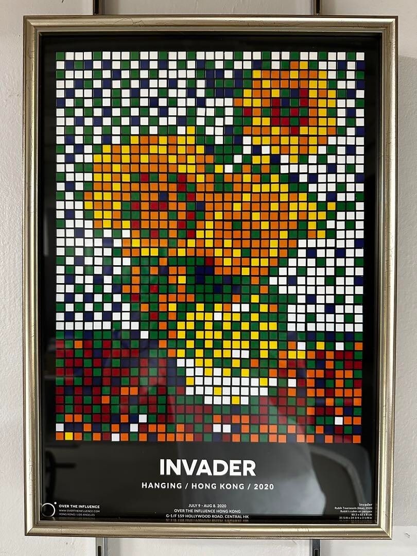 250 INVADER- Rubik Tournesols (blue) 2020 Hong Kong Exhibition Poster Limited to (1 of 1)