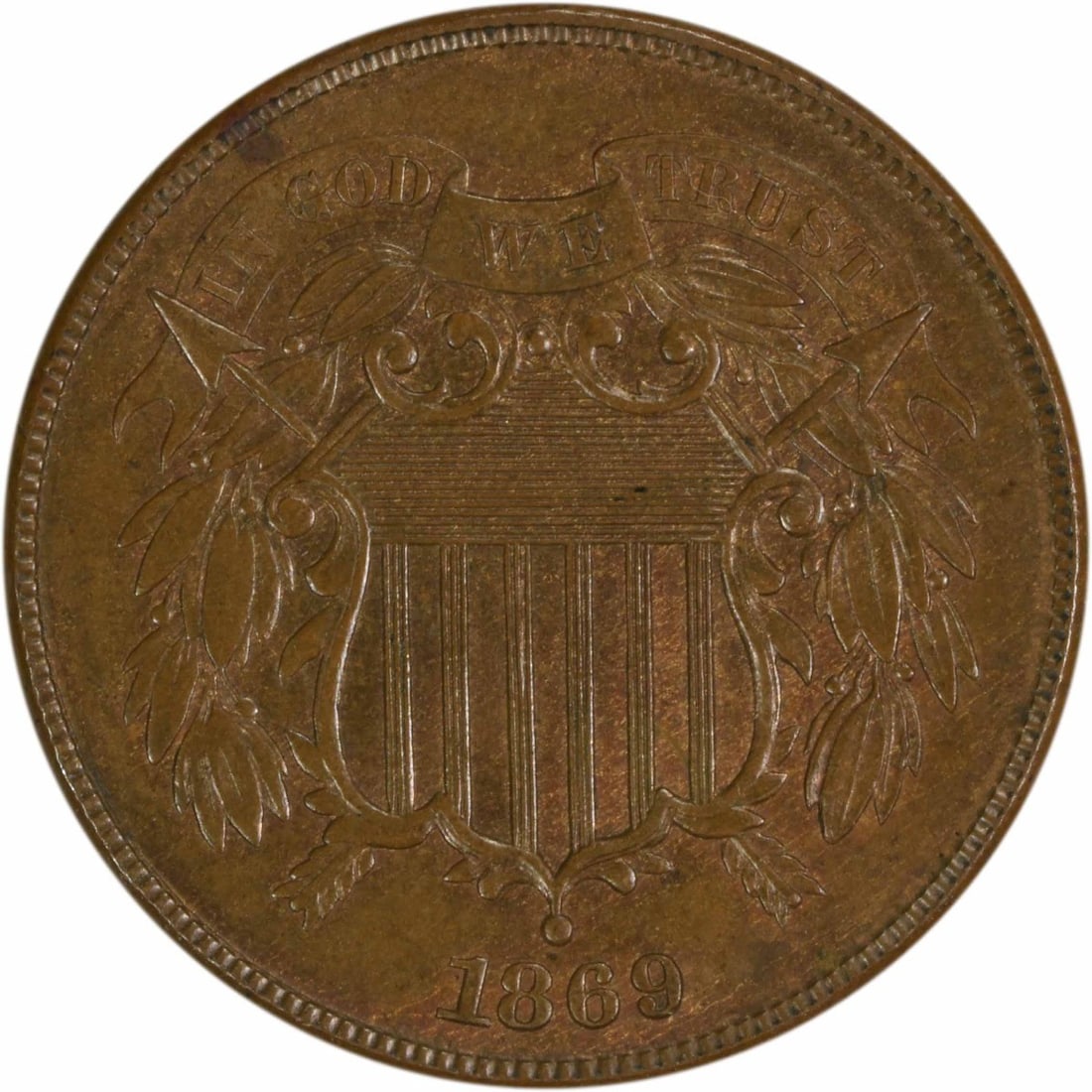 Uncertified 1869 Two Cent Piece Choice BU (1 of 2)