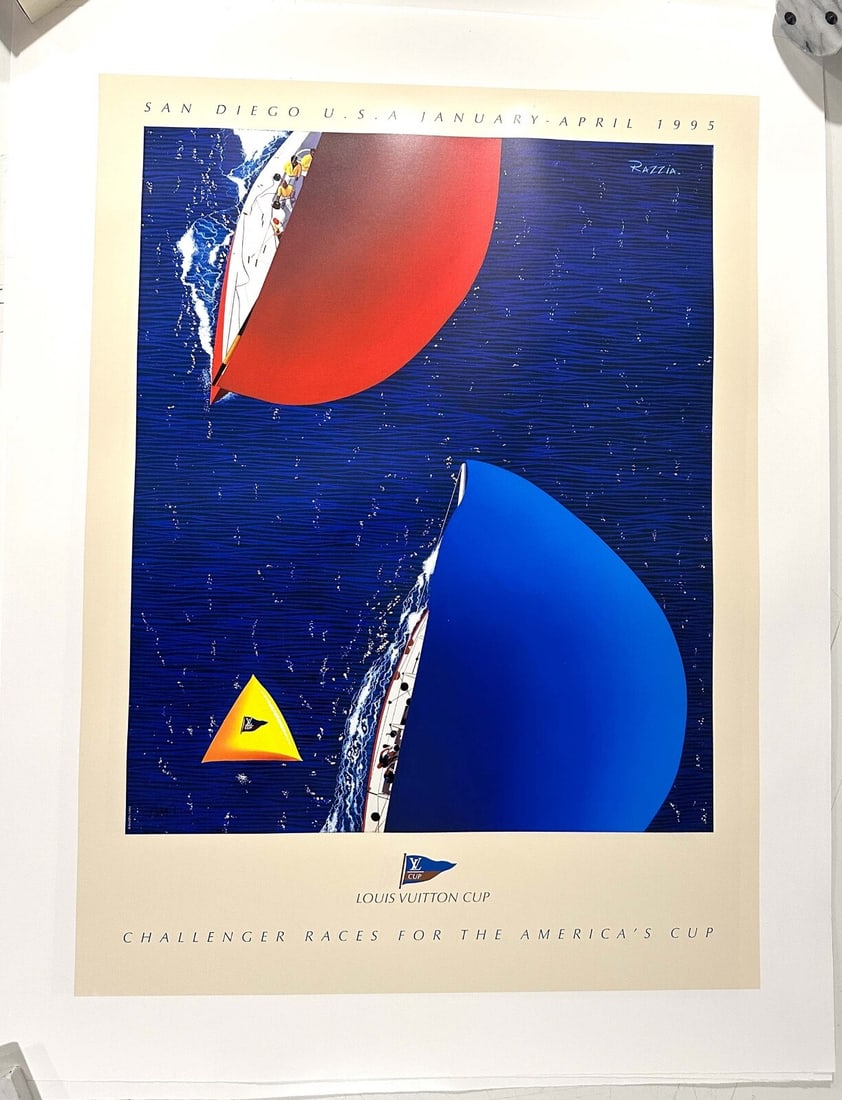 Medium Lv Cup San Diego Hand Signed Original By Razzia 1995 Sailing Race (1 of 5)