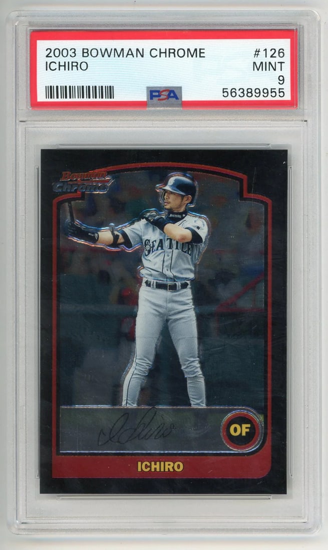 9 Ichiro 2003 Bowman Chrome #126 PSA MT (1 of 2)