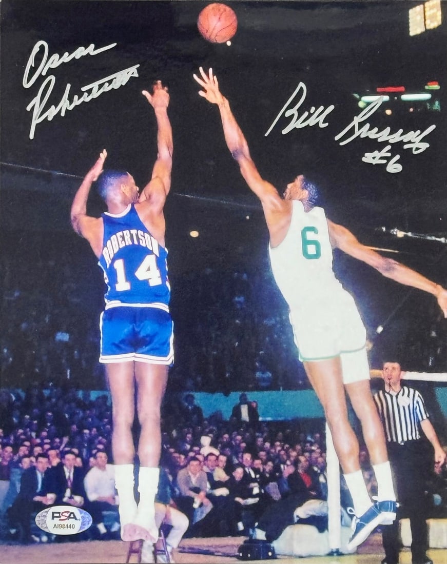(PSA) Bill Russell & Oscar Robertson Signed 8x10 Basketball Photo: (PSA) Bill Russell & Oscar Robertson Signed 8x10 Basketball Photo This listing features (PSA) Bill Russell & Oscar Robertson Signed 8x10 Basketball Photo. Item specifics are provided below. Item Speci