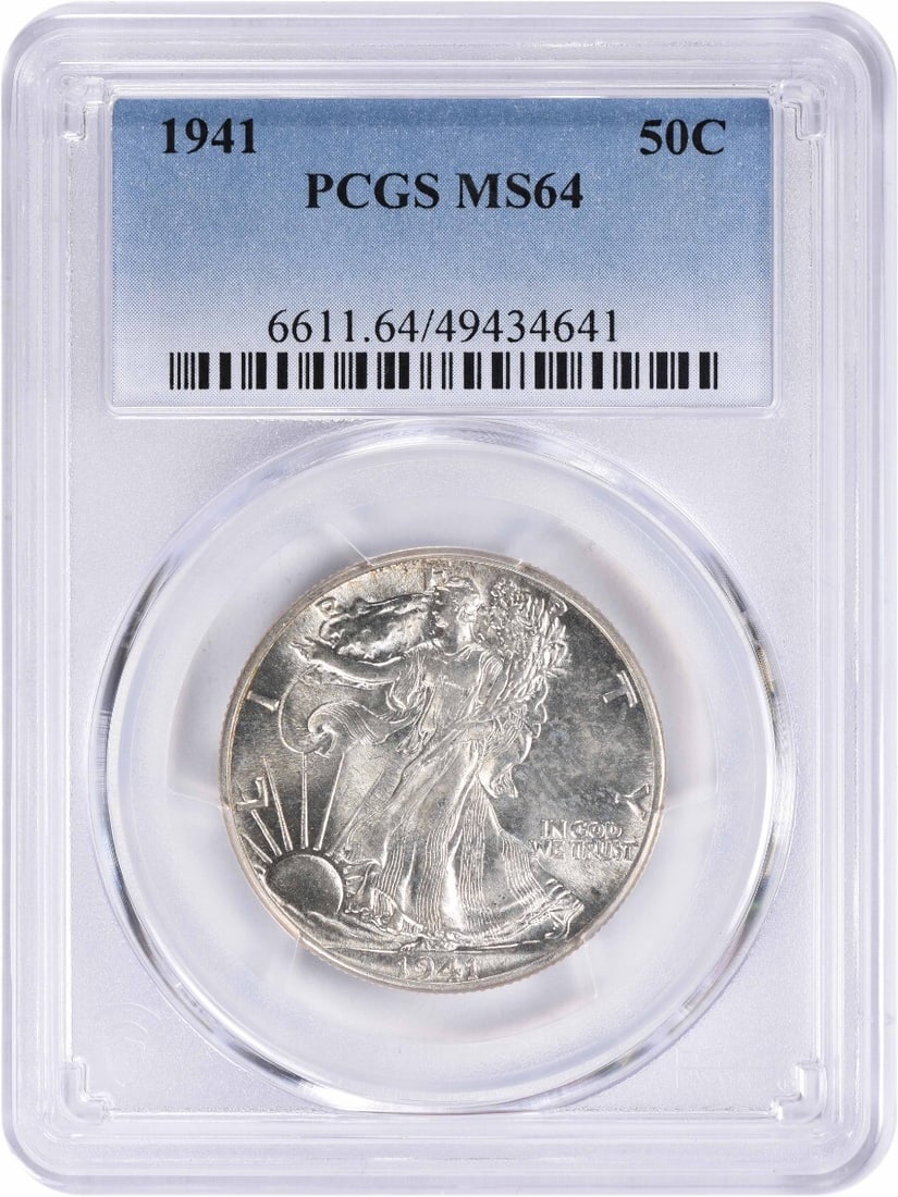 PCGS 1941 Walking Liberty Silver Half Dollar MS64 (1 of 1)