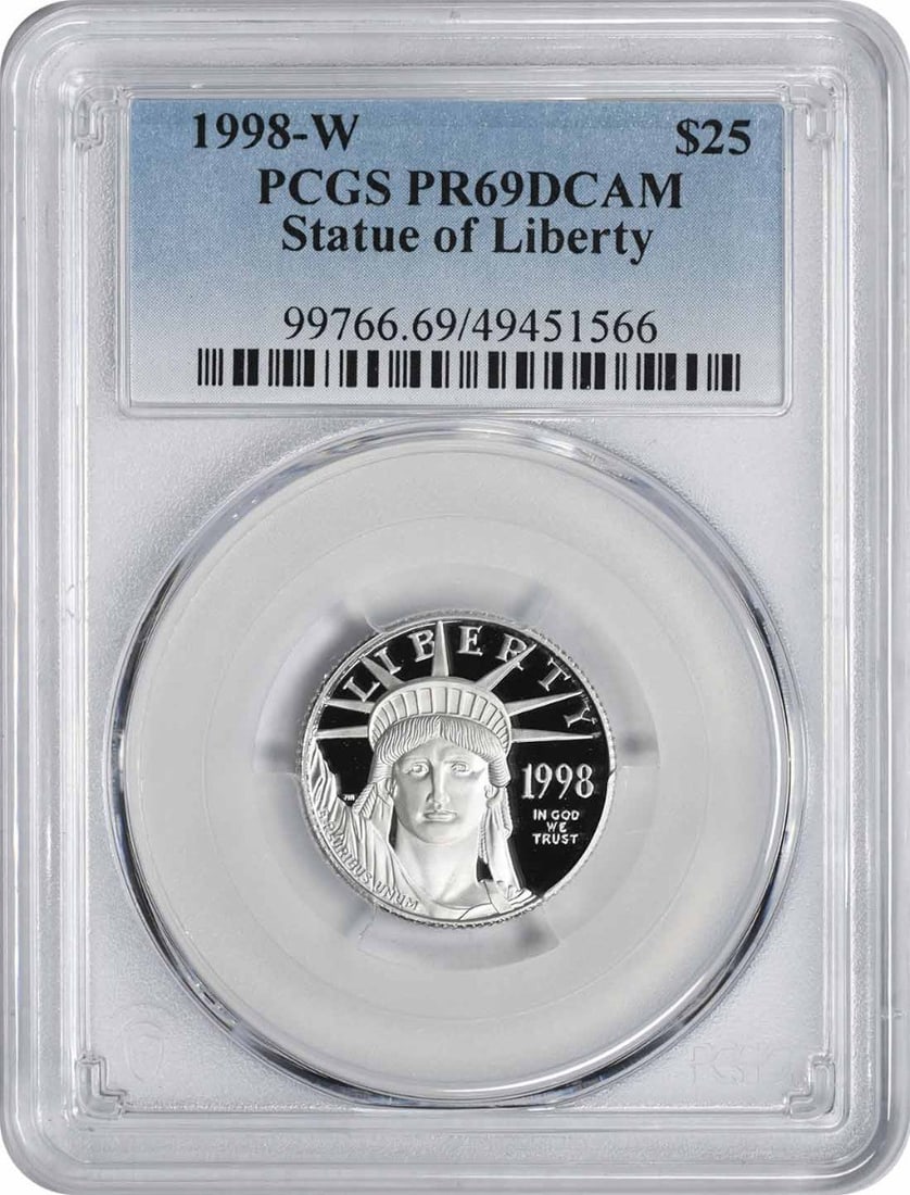 PCGS 1998-W $25 American Platinum Eagle PR69DCAM (1 of 1)