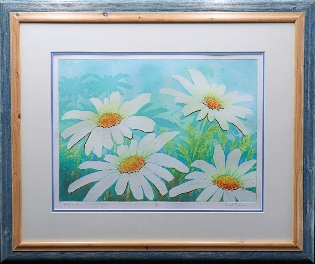 Art Mark Spain "Daisy Chain" Embossed Etching Hand Signed Ltd Ed 49/ 250 Framed (1 of 10)