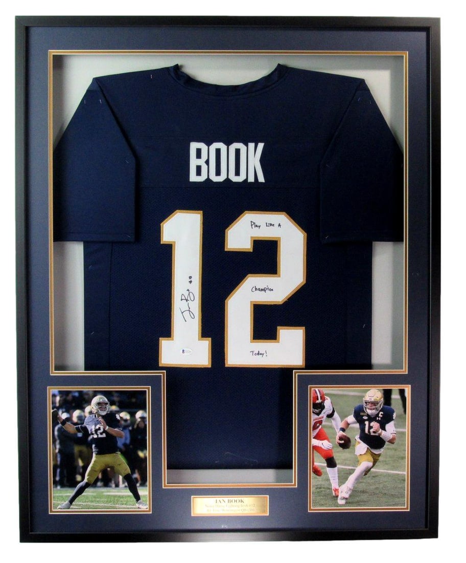 186164 Ian Book Autographed/ Inscribed Football Jersey Notre Dame Framed Beckett: 186164 Ian Book Autographed/ Inscribed Football Jersey Notre Dame Framed Beckett This listing features 186164 Ian Book Autographed/ Inscribed Football Jersey Notre Dame Framed Beckett. Item specifics