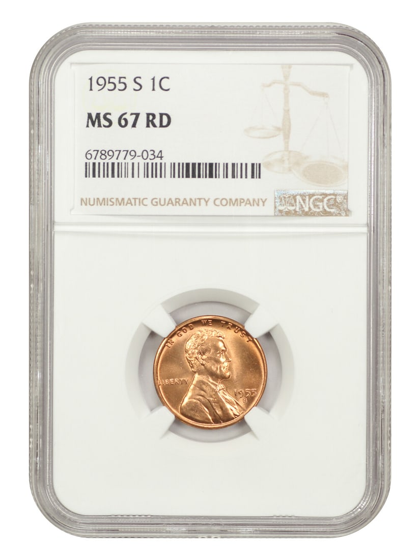 MS67RD 1955-S 1C NGC (1 of 4)