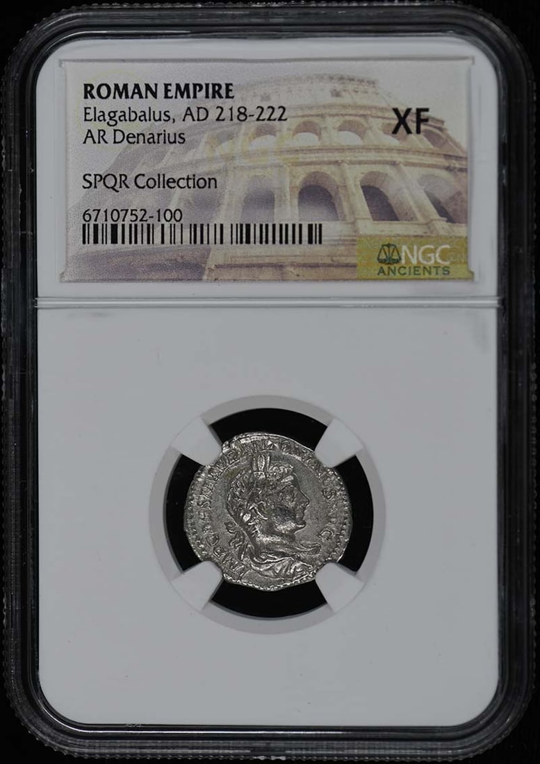 AD 218-222 ROMAN EMPIRE AR Denarius NGC XF40 - Elagabalus (1 of 1)