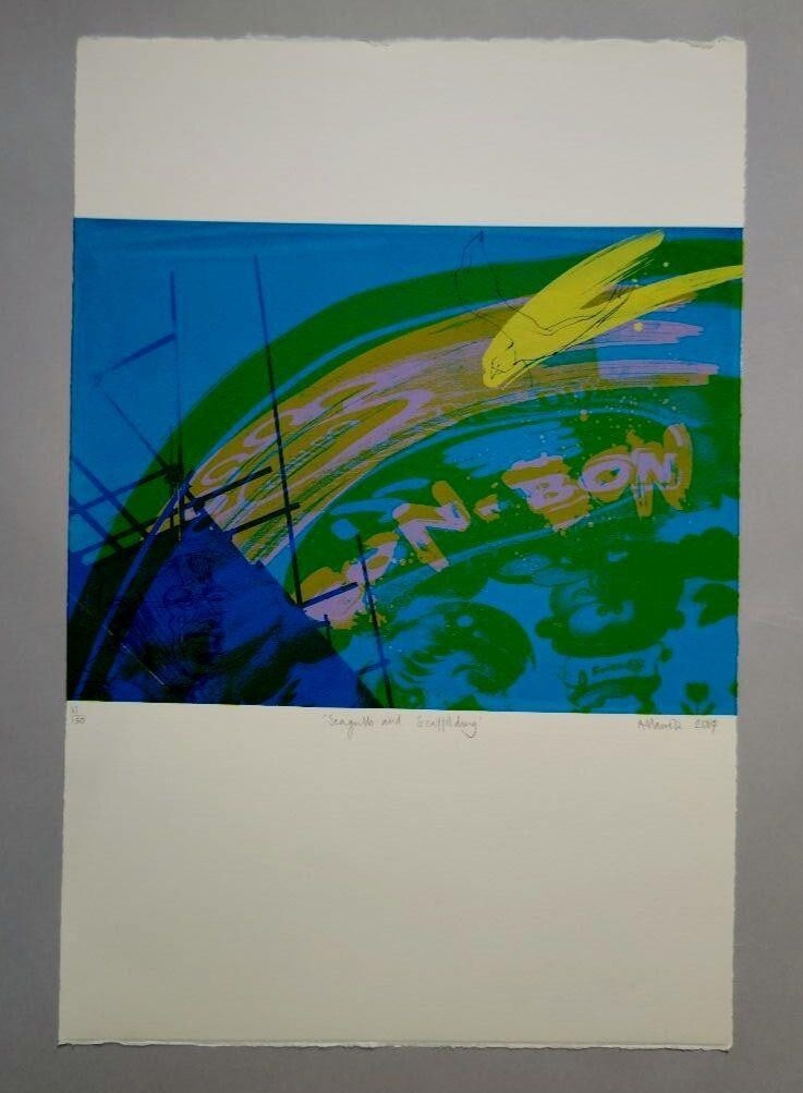 autograph Anna Marrow "Seagull and Scaffolding" Silkscreen Edition with (1 of 6)