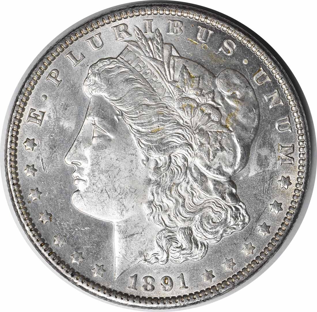 Uncertified 1891 Morgan Silver Dollar Choice BU (1 of 2)