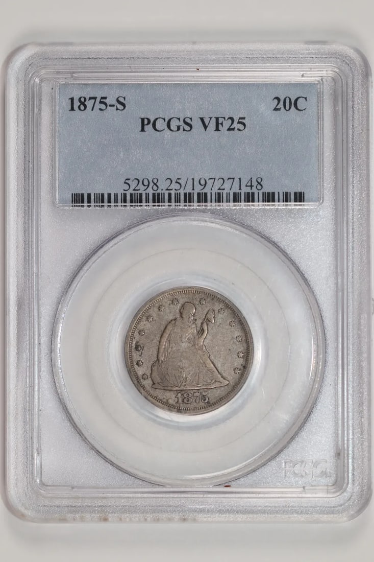 VF25 1875-S TWENTY CENT PIECE PCGS (1 of 2)