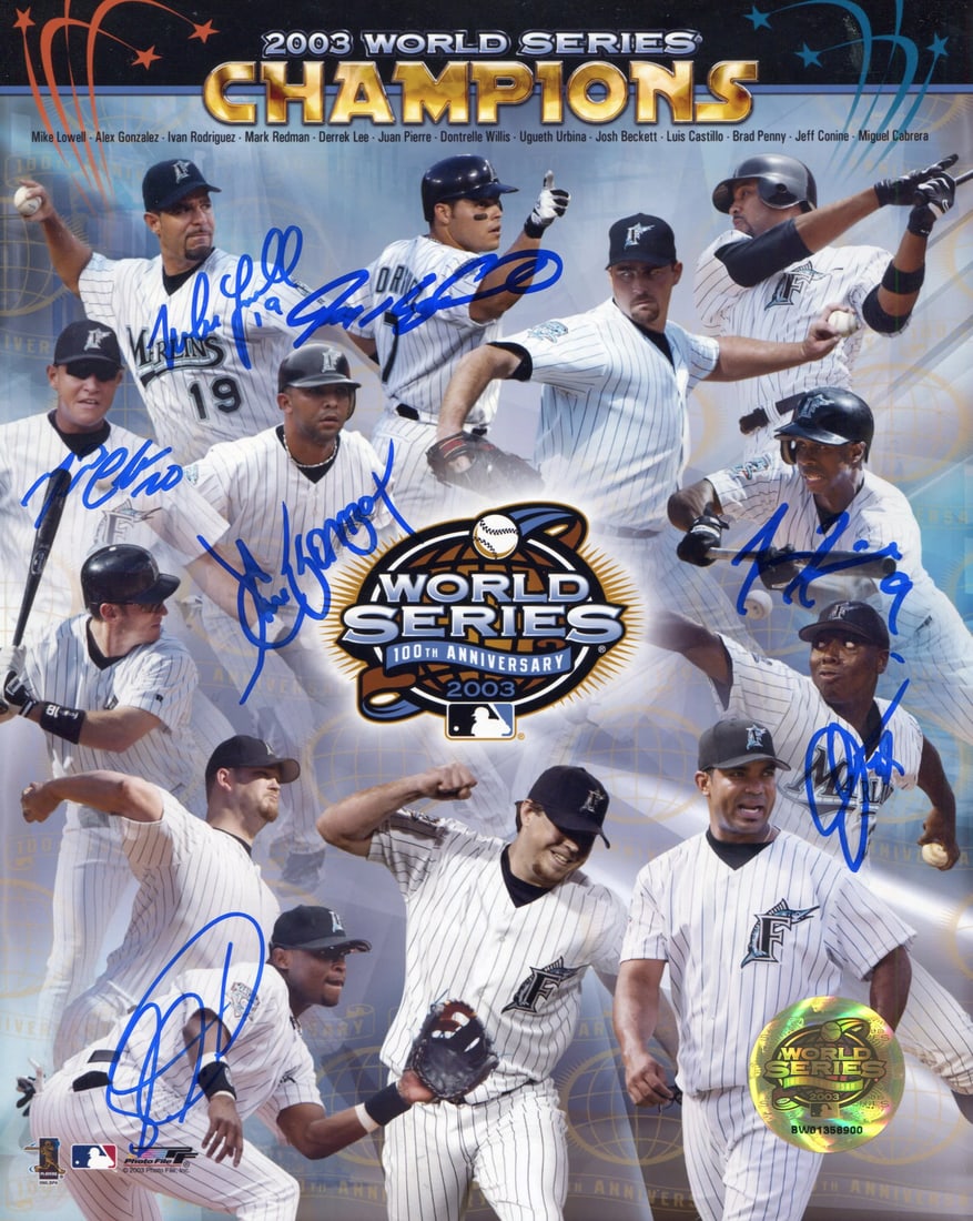 Photo 2003 Marlins World Series Champions Autographed 8x10: Photo 2003 Marlins World Series Champions Autographed 8x10 This listing features Photo 2003 Marlins World Series Champions Autographed 8x10. Item specifics are provided below. Item Specifics: 2003