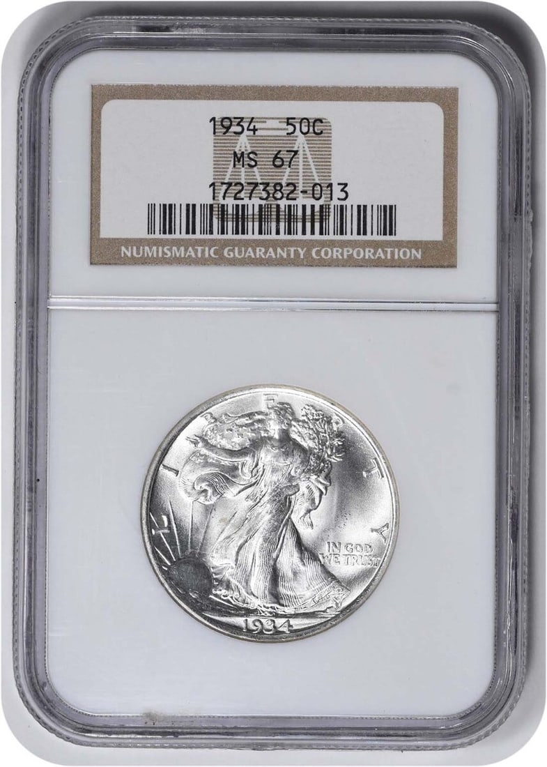NGC 1934 Walking Liberty Silver Half Dollar MS67 (1 of 3)