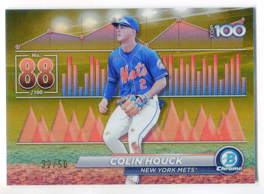 Card Colin Houck 2024 Bowman Chrome Prospect Top 100 Gold/ 50 Rookie (1 of 2)