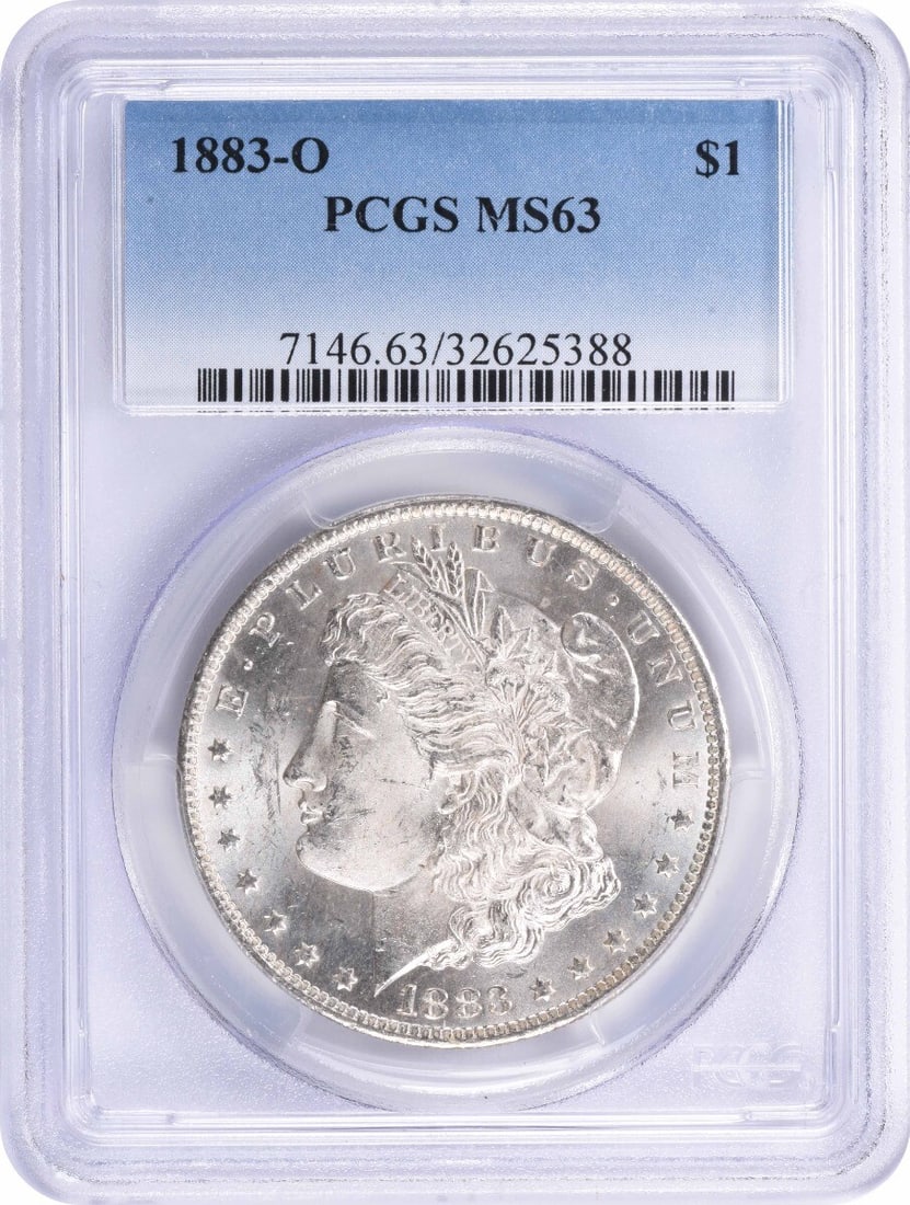 PCGS 1883-O Morgan Silver Dollar MS63: PCGS 1883-O Morgan Silver Dollar MS63 This listing features PCGS 1883-O Morgan Silver Dollar MS63. Item specifics are provided below. Item Specifics: Country Of Origin: United States Certification: PC