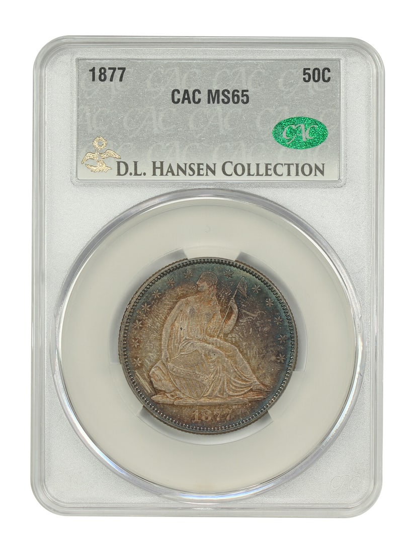 Liberty Seated Half Dollar - 1877 50C CACG MS65 ex: D.L. Hansen: Liberty Seated Half Dollar - 1877 50C CACG MS65 ex: D.L. Hansen This listing features Liberty Seated Half Dollar - 1877 50C CACG MS65 ex: D.L. Hansen. Item specifics are provided below. Item Specifics