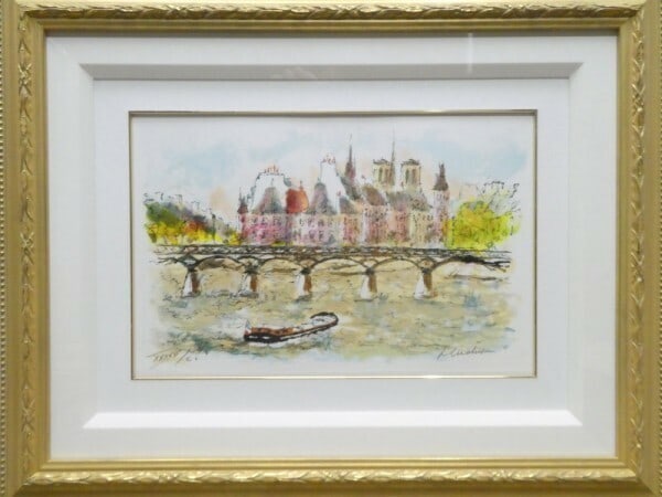 Notre Dame Original Lithograph Print Signed Framed - Urbain Huchet (France) (1 of 8)