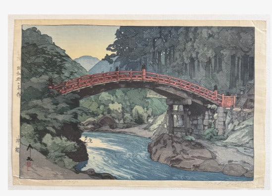 1937 - Hiroshi Yoshida "Shinkyo" woodblock print - autographed (1 of 6)